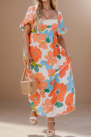 Plus Size Printed Short Sleeve Dress