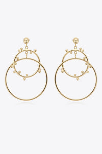 18K Gold-Plated Double Hoop Drop Earrings