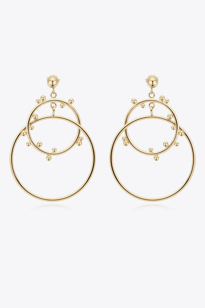 18K Gold-Plated Double Hoop Drop Earrings