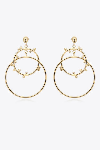 18K Gold-Plated Double Hoop Drop Earrings