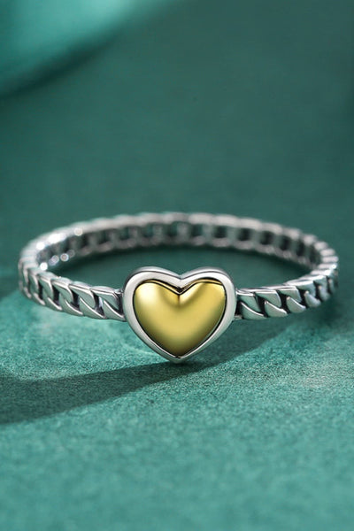 925 Sterling Silver Singe Heart Ring