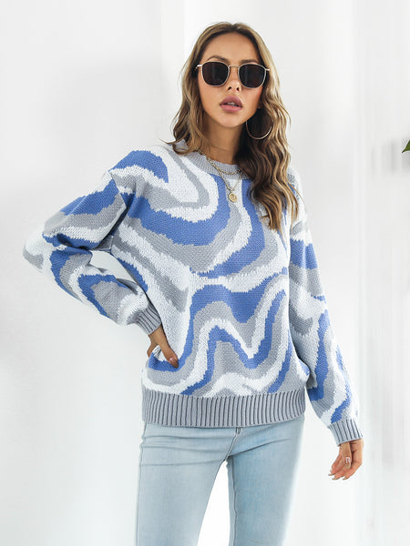 Round Neck Dropped Shoulder Sweater
