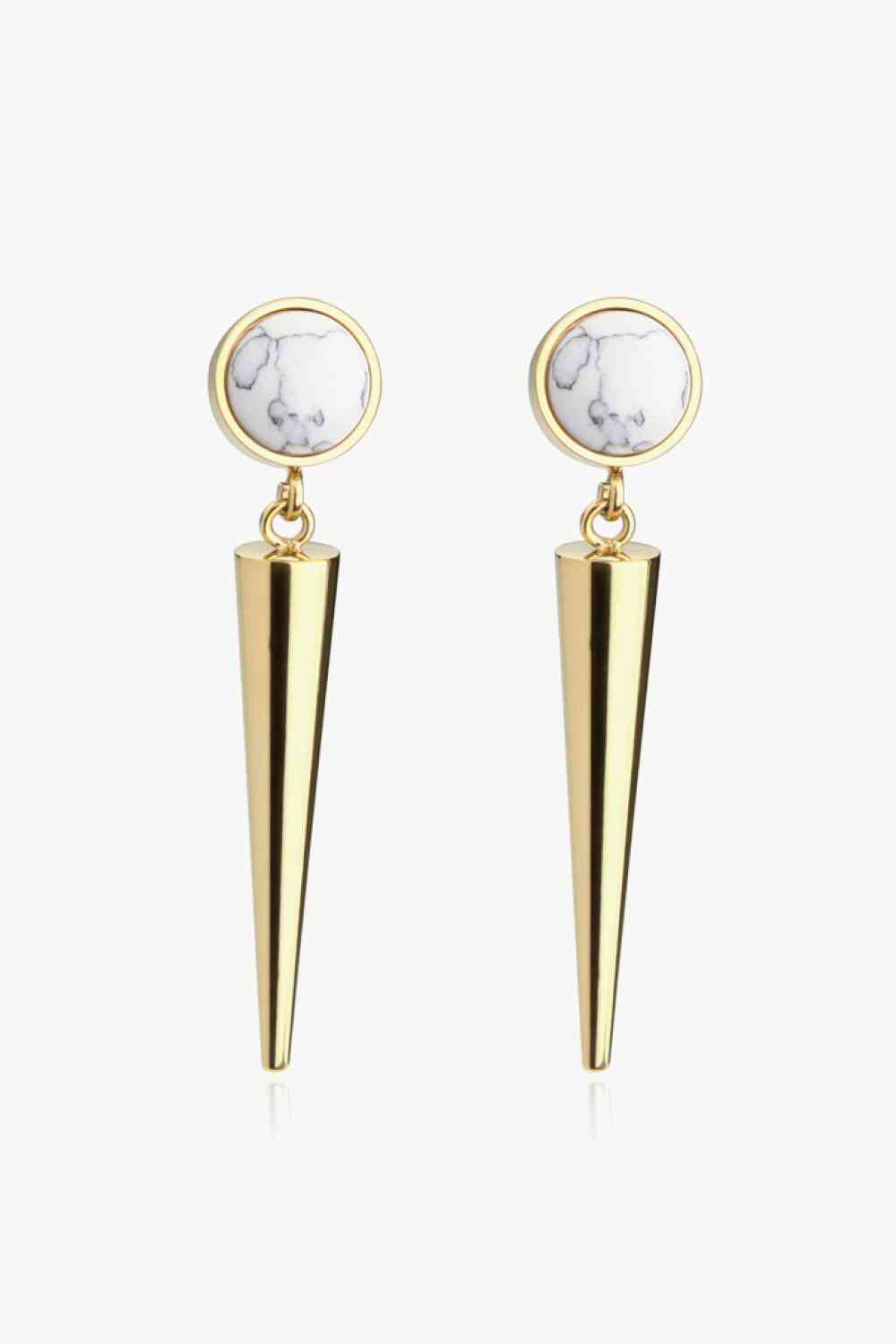 18K Stainless Steel Turquoise Drop Earrings