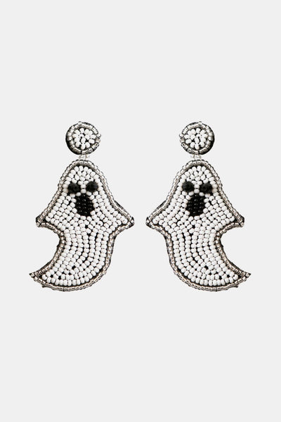 Ghost Shape Beaded Dangle Earrings