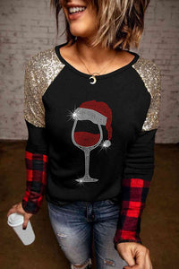 Graphic Sequin Long Sleeve T-Shirt