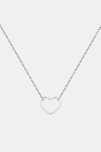 925 Sterling Silver Heart Shape Pendant Necklace