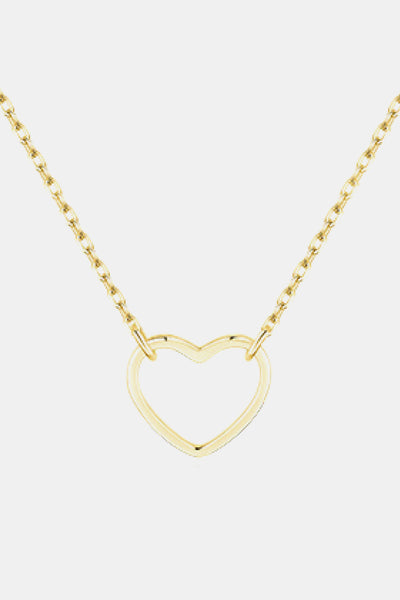 925 Sterling Silver Heart Shape Pendant Necklace